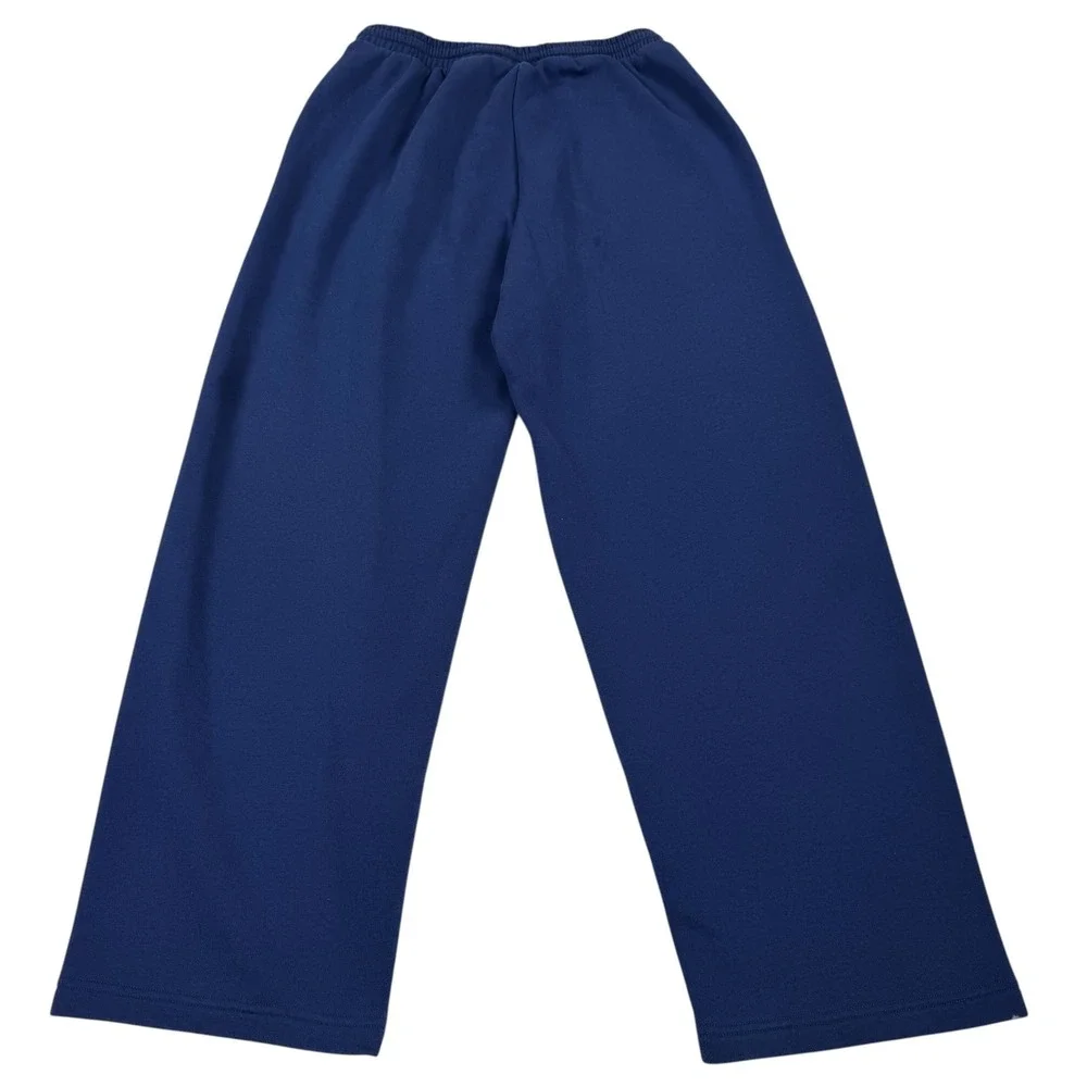 Adidas Mens Small‎ Blue Fleece Sweatpants Wide Leg Athletic Lounge Pants